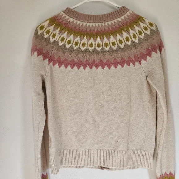 Boden Edie Fair Isle Wool Cotton Cardigan - Picture 3 of 7